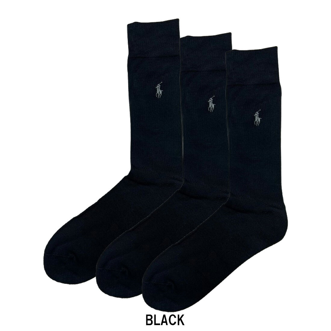 POLO RALPH LAUREN(ポロ ラルフローレン)メンズ ソックス ビジネス 3足セット ワンポイント ロゴ オススメ ギフト 人気 無地 男性 靴下 8070PK - 2