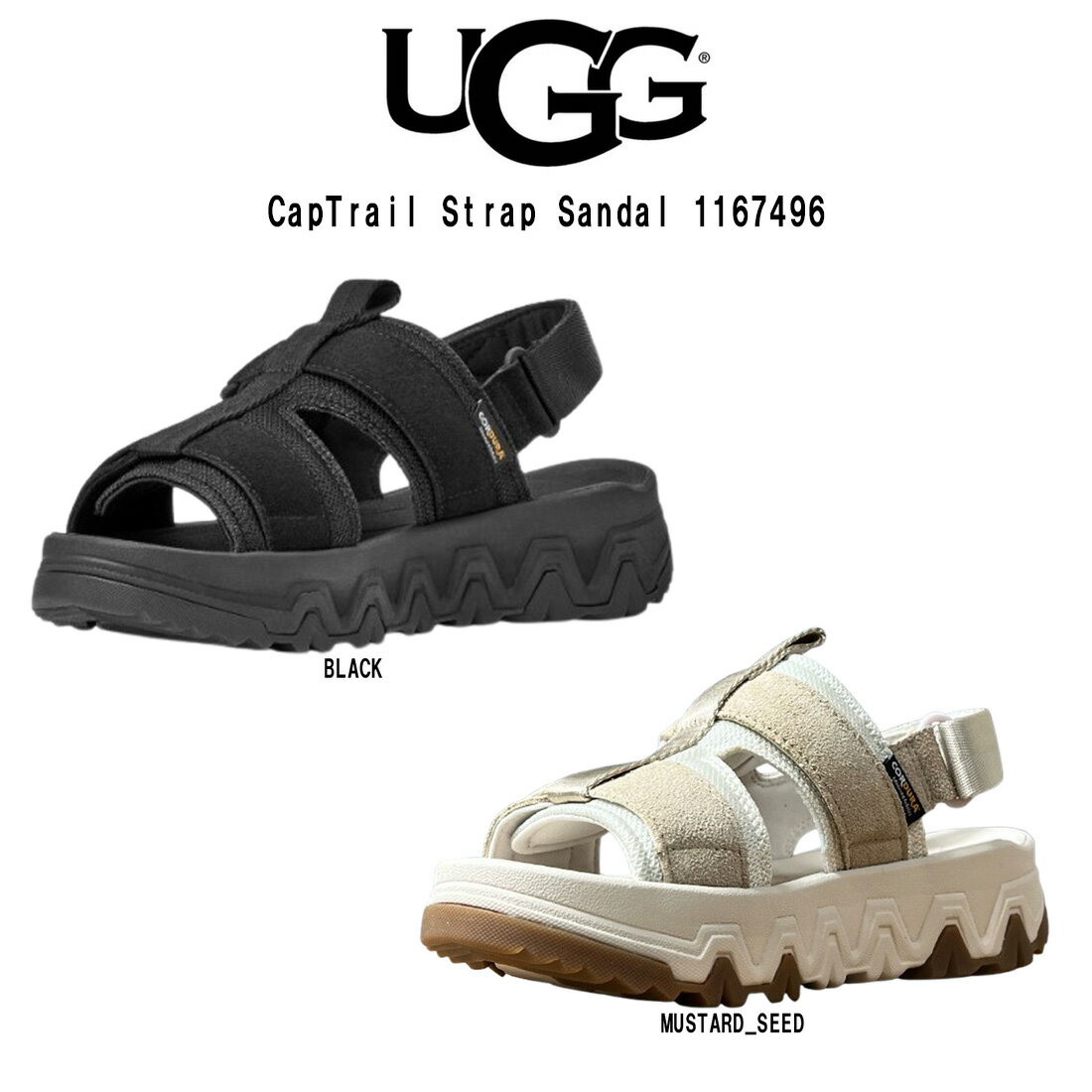 (SALE)UGG(アグ)サンダル キャプトレイル ストラップ スエード メッシュ 厚底 春夏 調整可能 スポーツ レディース 女性用 靴 CapTrail S...