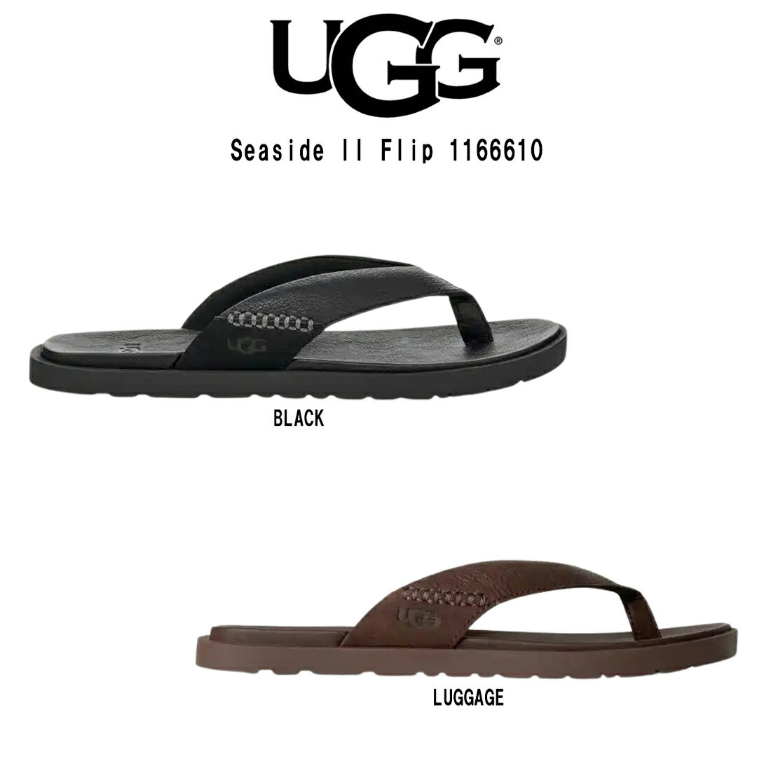 (SALE)UGG(アグ)サンダル シーサイド フリップ トングサンダル ビーチサンダル レザー フラット リゾート メンズ 男性用 靴 Seaside II ...