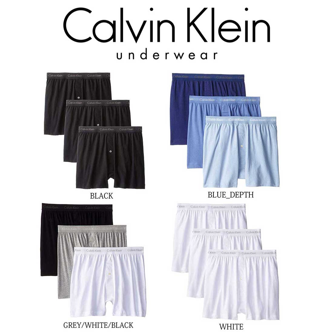 Calvin Klein(カルバンクライン)ニットトランクス ボクサー 3枚セット メンズ 下着 NU3040