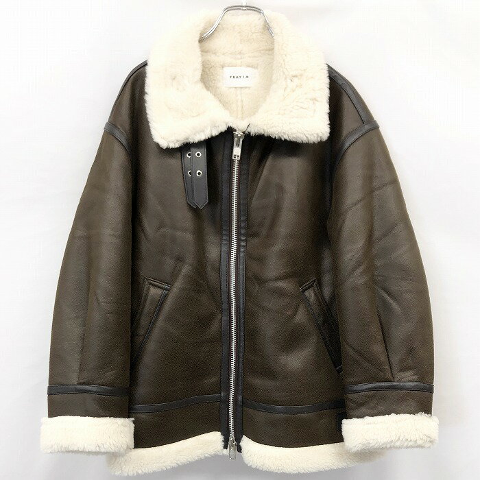 FRAY I.D  フェイクムートン　ルーズボンバージャケット　サイズ０ FRAY I.D フェイクムートン ルーズボンバージャケット サイズ0