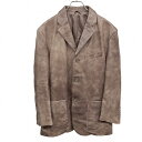 【もうすぐ終了|楽天スーパーSALE限定!! \★30%OFF★/対象商品|9月4日(木)20時00分~9月11日(木)01時59分まで】【中古】SPINASH HOMME レザージャケット テーラードジャケット 総裏地 羊革 シープスキン シープレザー 本革 M ベージュブラウン 茶系 メンズ