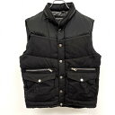 【中古】ザラマン デニム ZARA MAN DENIM 中綿 ベスト ノースリーブ ジャケット ドットボタン×ジップ 無地 綿100%(別布:ポリ100%) M...