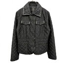 【全品ポイント10倍|開催中|〜05/16(金)01:59まで\5月お買い物マラソン/100円〜2,000円OFFクーポン配布中】【中古】23区 少し薄手 中綿 キルティングジャケット ドットボタン 襟付き 長袖 ポリ100%(別布:人工皮革) 38(B81-85/T158-164) 黒 レディース(4)