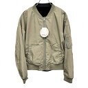 【新品/訳アリ】earth music&ecology 中綿無し MA1 ジャケット ベロアブルゾン 無地 長袖 ポリ100% L グレーグリーン カーキ レディース