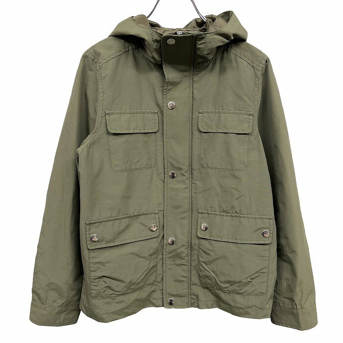 Rakuten - 【中古】[印象AB] UNITED ARROWS Green Label Relaxing グリーンレーベルリラクシング パーカー / ジャケット レディース 36 グリーンカーキ 緑 綿×ナイロン ハイネックフード ドットボタン×ジップ留め 内ポケット無し 少し薄手 裏地付き 無地 長袖