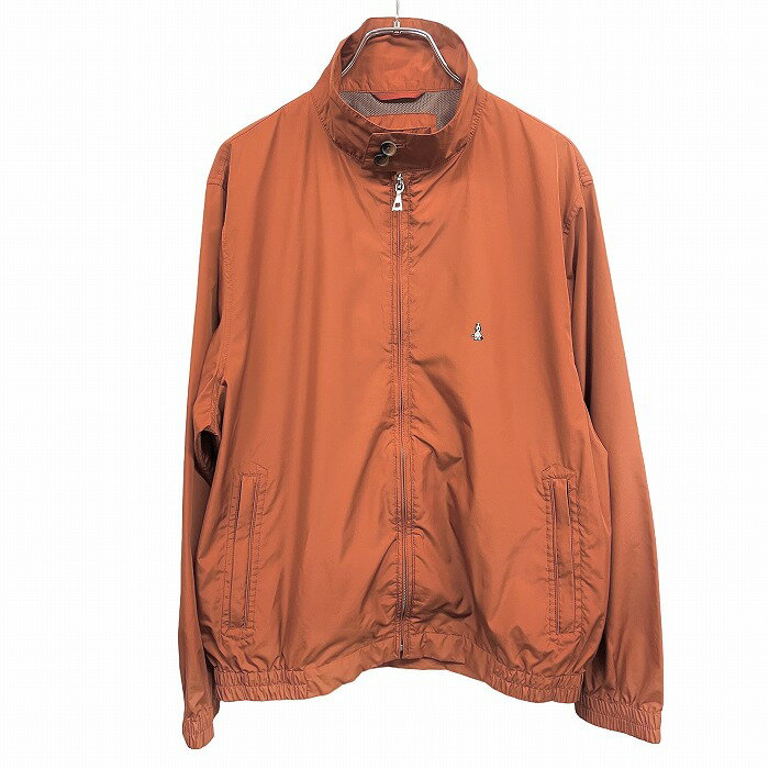 樂天商城 - 【中古】[印象AB] HUSH PUPPIES ハッシュパピー ジャケット メンズ M ブラウン 茶色 ポリ100% ジップポケット ウチポケット×2 薄手 フルジップ 背中の肩回りのみ裏地付き(メッシュ生地) 犬の刺繍 長袖