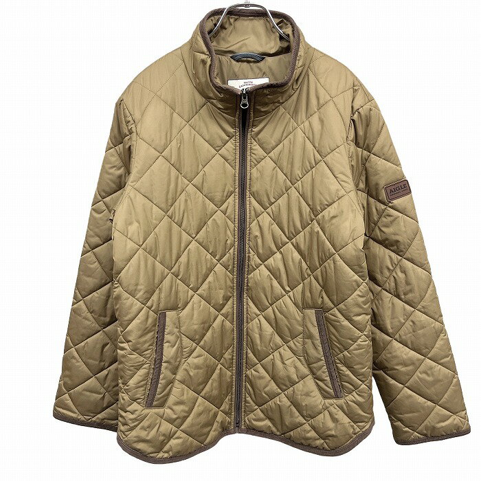 Rakuten - 【中古】[印象AB] AIGLE エーグル キルティングジャケット レディース M ベージュ ポリ100% 内ポケット×1 中綿入り ハイネック 左袖の二の腕にロゴパッチ 長袖