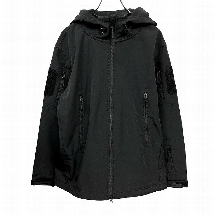Rakuten - 【新品】[印象N] TACVASEN ジャケット / パーカー メンズ M ブラック 黒 ポリエステル×ポリウレタン ハイネックフード フードと裾に調節ゴム 内ポケット無し 袖口にベルクロストラップ ジップポケット 両脇にジップ(開けると内側が見えます。メッシュ生地などはありません)
