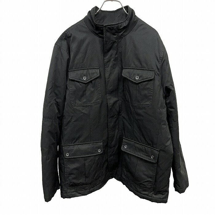 樂天商城 - 【中古】[印象AB] BANANA REPUBLIC バナナリパブリック ジャケット / カバーオール レディース LL XL 黒 綿×ポリ ドットボタン×ジップ留め 内ポケット×1 キルティング裏地 ウエストポケットにハンドウォームポケットあり 中綿入り ハイネック 無地 長袖 フライフロント