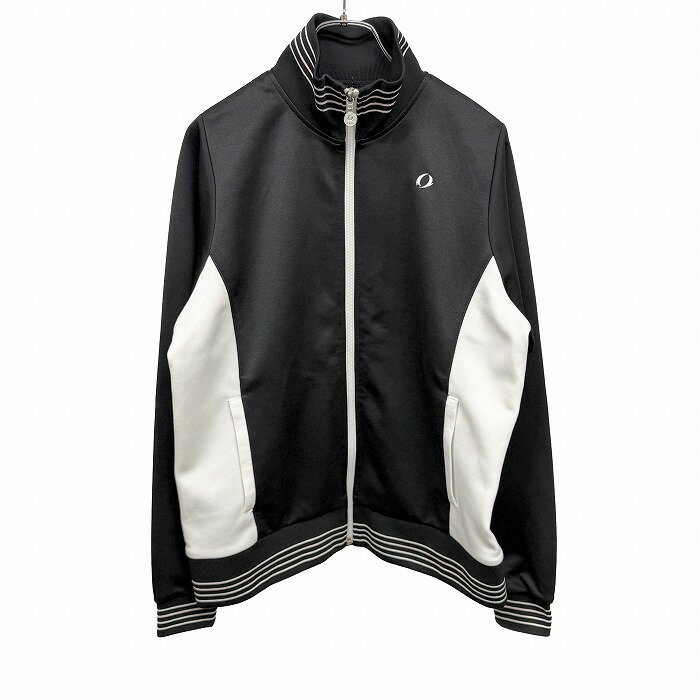 【まもなく開催＼明日12/1(月)午前00:00〜24時間限定!!毎月1日はワンダフルデー／★楽天スーパーSALEは12/4〜★】【中古】イグニオ ゴルフ ジャージジャケット ハイネック リブにボーダー 長袖 フルジップ ポリ100% LL XL O ブラック 黒×ピンク×白 レディース