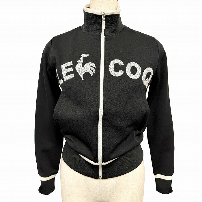 樂天商城 - 【中古】[印象AB] le coq sportif ルコックスポルティフ ジャージジャケット レディース S 黒 ポリ100% スキニーフィット ニワトリの刺繍 ハイネック ジップアップ 長袖