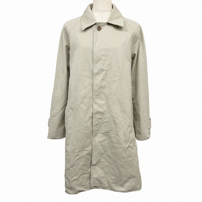 樂天商城 - 【中古】[印象AB] UNITED ARROWS ユナイテッドアローズ ステンカラーコート レディース S ベージュ系 綿100% ラグランスリーブ 内ポケット×2 ボタン留め 総裏地 表地は無地 裏地はストライプ フライフロント 長袖