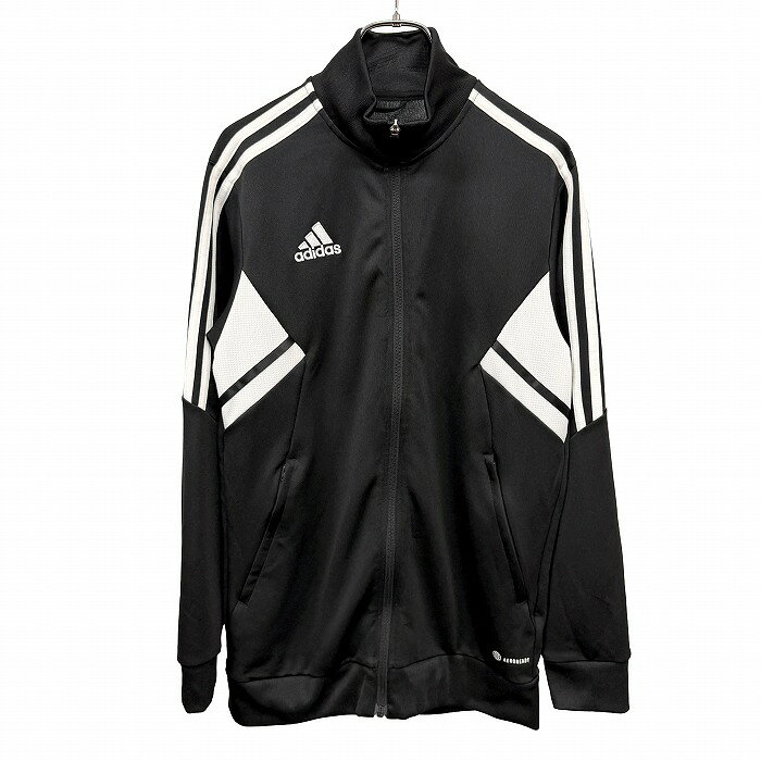樂天商城 - 【中古】[印象AB] adidas アディダス トラックジャケット レディース L ブラック 黒×白 ポリ100% ハイネック ロゴ刺繍 長袖 AEROREADY ジップポケット