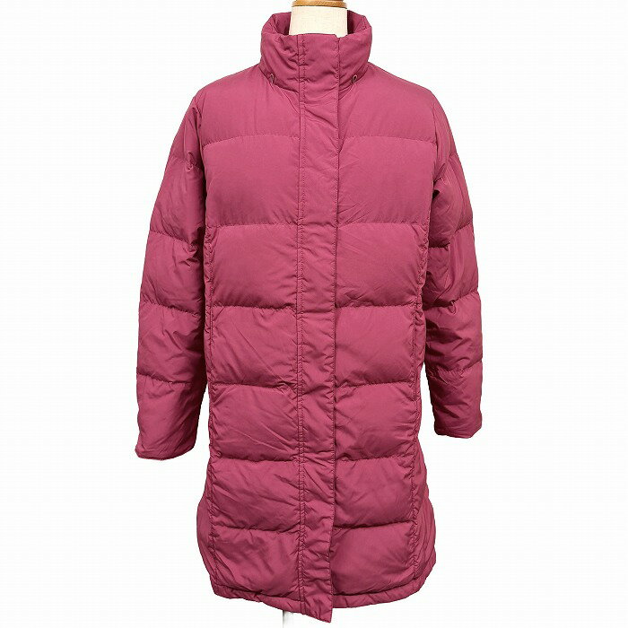 乐天商城 - 【中古】[印象AB] L.L.BEAN エルエルビーン ダウンコート レディース S ピンク [表地：ポリ100%/裏地：ナイロン100%/充填物：ダウン] フライフロント ドットボタン×ダブルジップ 内ポケット×1 ジップポケット ハイネック 無地 長袖