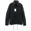 【新品/訳アリ】VAROSH ヴァロッシュ M メンズ 薄手 シャツ生地 フィールドジャケット 裏地無し 両面プリント 星条旗 英字 長袖 綿100% 黒