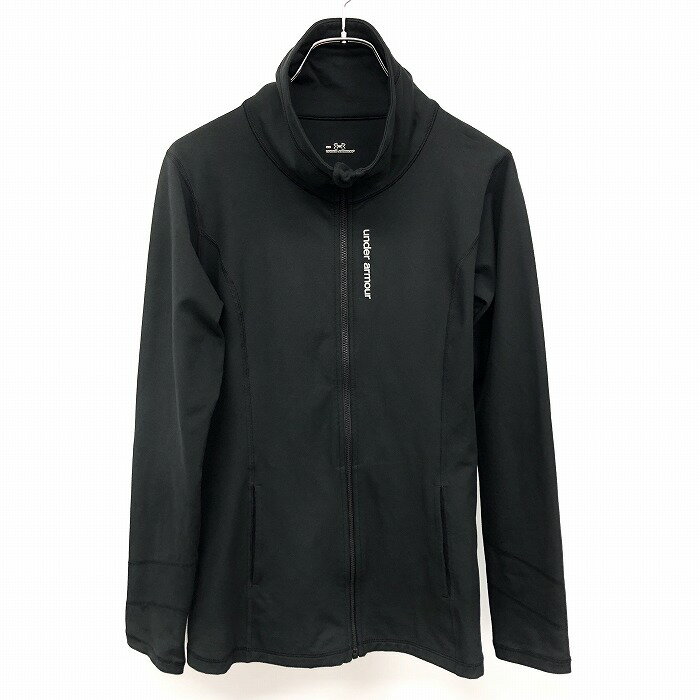 Soft Cotton Jumper - 【全品ポイント10倍|開催中|〜4/17(金)09:59a.m.まで＼4月お買い物マラソン第二弾！／100円〜2,000円OFFクーポン配布中】【中古】UNDER ARMOUR アンダーアーマー S レディース 女性 薄手 ジップアップ カットソージャケット ブルゾン 長袖 ポリエステル×ポリウレタン 黒