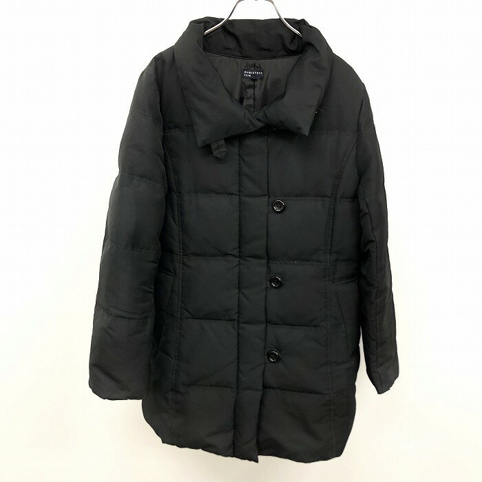 Rakuten - 【スーパーSALE★30%OFF★対象商品】【中古】[印象AB] KUMIKYOKU 組曲 クミキョク ダウンコート レディース 2 ブラック 黒 ダウン70%＋フェザー30% 内ポケット無し ボタン×ジップ留め 無地 長袖