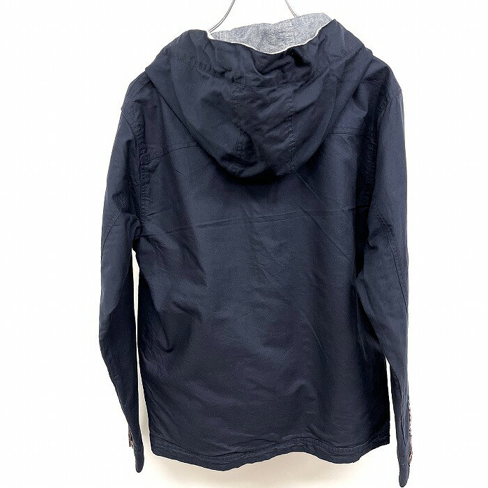 【開催予定＼Black Friday|ブラックフライデー|11/20(木)20時00〜／期間中使える最大2千円OFFクーポン配布中】【中古】grn ジーアールエヌ S メンズ 若干薄手 リバーシブル ジップアップ ジャケット パーカー 無地×ボーダー柄 長袖 綿100% ネイビー 紺