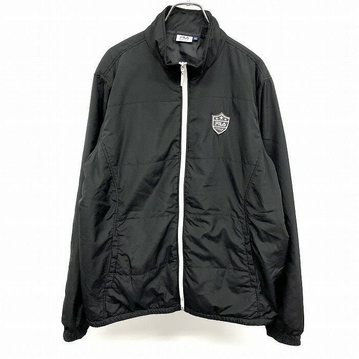 Rakuten - 【スーパーSALE★35%OFF★対象商品】【中古】[印象AB] FILA GOLF フィラゴルフ パデッドジャケット メンズ LL XL ブラック ポリ100% 内ポケット無し 薄手 中綿入り 細かいドット柄 ジップアップ ハイネック 長袖
