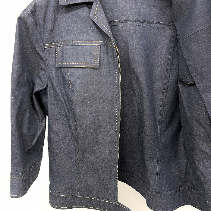 【中古】[印象A] 23区 ニジュウサンク シャツジャケット 裏地無し 両胸に飾りフラップ(ポケット無し) ウエストポケットも無し 7分袖 オープンカラー 無地 綿×ポリウレタン 34(B78-82/H87-91/T150-156) ネイビー 紺 レディース undo-rowa-10057498 Undo Rowa 楽天市場店 サンプル画像3