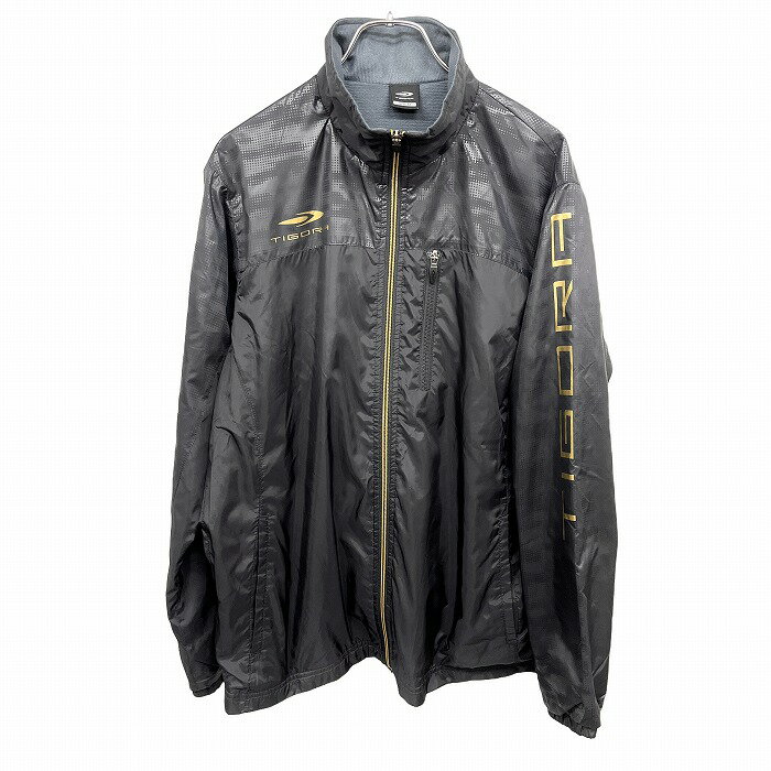 【全品ポイント10倍|〜04/17(木)09:59\4月お買い物マラソン第二弾 開催中/最大2,000円OFFクーポン配布中】【中古】ティゴラ TIGORA ジャケット 長袖 微起毛裏地付き デジタル迷彩 ハイネック ロゴプリント ポリ100% M ブラック 黒×ゴールド メンズ