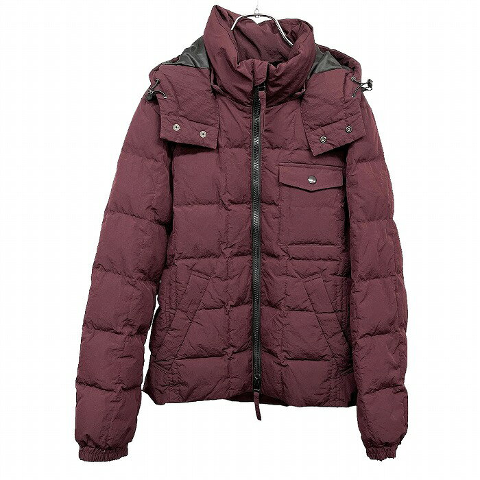 Rakuten - 【スーパーSALE★30%OFF★対象商品】【中古】[印象AB] nano＆co ナノアンドコー ダウンジャケット フード脱着可 ハイネック フードに調節ゴム ジップアップ 内ポケット×1 長袖 ナイロン×ポリ（ダウン48%＋フェザー26%＋ポリ26%） M ワインレッド 赤紫系 レディース