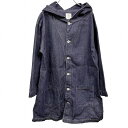 【全品ポイント10倍|開催中|〜05/27(火)01:59まで\5月後半お買い物マラソン/100円〜2,000円OFFクーポン配布中】【中古】サマンサモスモス Samansa Mos2 フーデッドデニムコート パーカー 裏地無し ボタン留め 長袖 無地 綿100% F ブルー 青 レディース(4)