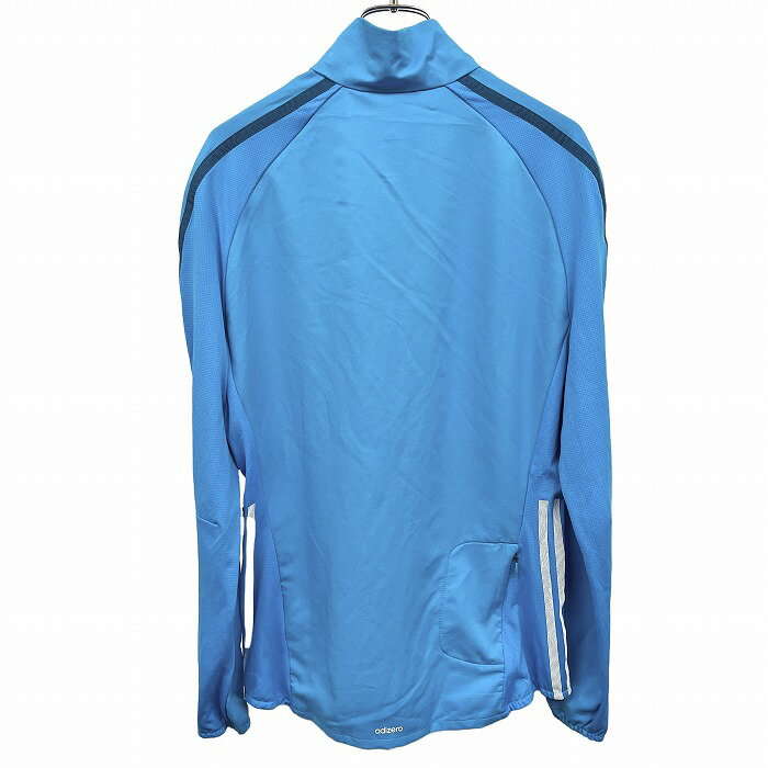 【開催中＼楽天イーグルス感謝祭／全品ポイント10倍|〜11/16 23時59分まで|11/20(木)開催Black Fridayクーポン配布中】アディダス 【新品/訳アリ】adidas 薄手 ジャケット 袖とサイドがメッシュ生地 長袖 裏地無し ラグラン ポリ100% M ブルー 青×白 メンズ