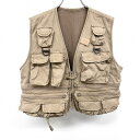 【中古】Flying Tigers フライングタイガース M メンズ フィッシングベスト ノースリーブジャケット メッシュ裏地 無地 綿100% ベージュカーキ