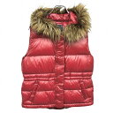 【中古】ギャップ Gap WINTER EDITION 2012 ダウンベスト パーカー ファー脱着可 無地 ナイロン100 (ダウン90 ＋フェザー10 ) M 赤 レディース