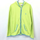 【中古】le coq sportif ルコックスポルティフ L レディース 薄手 ジップアップ パーカー カットソー ミニ裏毛 プリント 鶏 長袖 綿×レーヨン...