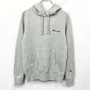 【中古】Champion チャンピオン L レディース スウェット プルオーバー パーカー カットソー フーディー 裏毛 ロゴ刺繍 長袖 綿100% ヘザーグレ...