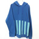 【中古】Ray Beams レイビームス - レディース 女性 スウェット プルオーバー パーカー カットソー 裏毛 両面ストライプ 長袖 綿100% ブルー ...