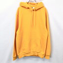 【中古】H&M DIVIDED エイチアンドエム ディヴァイデッド S メンズ スウェット プルオーバー パーカー 無地 裏起毛 長袖 オレンジイエロー 黄系