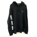 【中古】BILLABONG ビラボン XL レディース スウェット プルオーバー パーカー フーディー フッディー 裏毛 ロゴプリント 長袖 綿100% ブラッ...