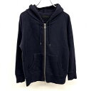 【中古】JEANASIS ジーナシス F レディース スウェット ダブルジップ パーカー フーディー 裏毛 無地 ラグランスリーブ 長袖 綿100% ネイビー ...