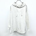【中古】Heart Market - F レディース スウェット プルオーバーパーカーチュニック 裏毛 無地 長袖 ポリ×綿 ヘザーオフホワイト(グレーMIX)...