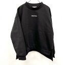 【新品】AZUL by moussy アズールバイマウジー L レディース スウェット トレーナー 裏起毛 英字 長袖 ポリ100% ブラック×ホワイト 黒