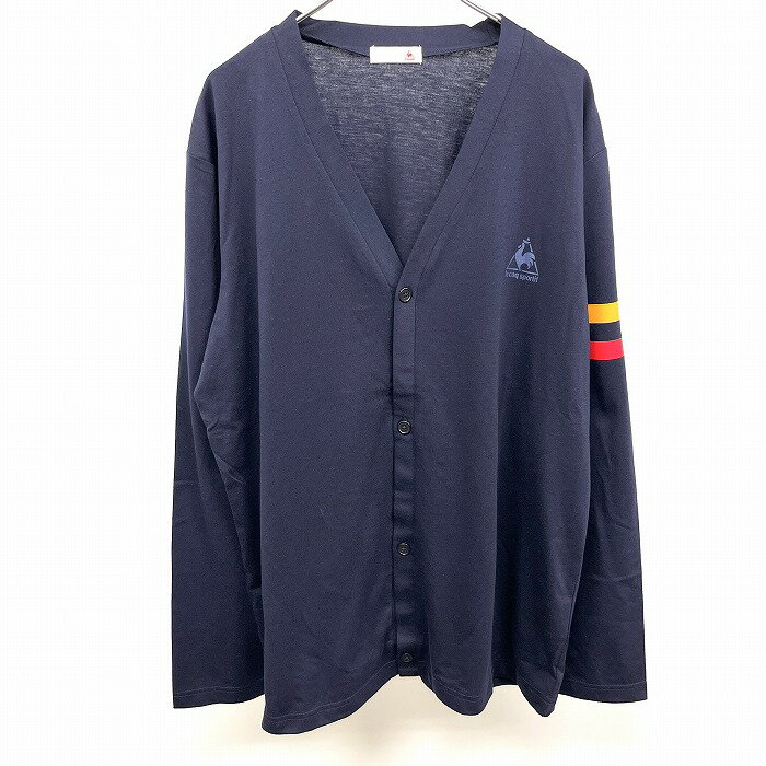 【中古】le coq sportif - XO XXL 2XL 3L メンズ サッカー 名古屋グランパスエイト ファンクラブ カーディガン Tシャツ生地 長袖 ポリ×綿 紺