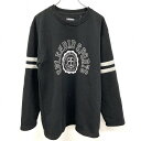 【開催中|全品PT20倍|本日11/1(土)23:59まで\FASHION SPECIAL FAIR & 24時間限定!!毎月1日はワンダフルデー/】ヴァンスポーツ 【新品/訳アリ】VANSPORTS スウェットシャツ トレーナー 長袖 裏起毛 プリント ポリ×綿 L 黒 黒×杢グレー×白 メンズ