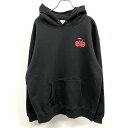 【中古】おおはらさくらこ 大原櫻子 あなたのそばでぬくぬくパーカー WINTER GOODS スウェット プルオーバー 長袖 XL ブラック 黒×赤系×白 メンズ
