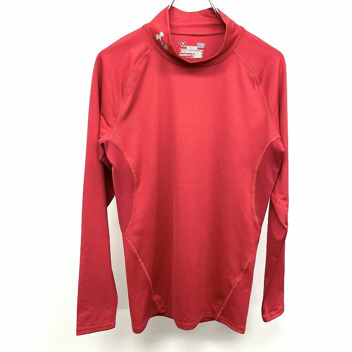 Rakuten - 【スーパーSALE★35%OFF★対象商品】【中古】[印象AB] UNDER ARMOUR アンダーアーマー コンプレッションウェア / アンダーシャツ メンズ L 赤 ポリエステル×ポリウレタン ハイネック ストレッチ ロゴプリント ラグランスリーブ 長袖 脇がメッシュ生地