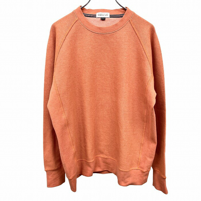 【楽天スーパーSALE限定!! ＼★30%OFF★／対象商品|6月4日(水)20時00分〜6月11日(水)01時59分まで】【中古】element of SIMPLE LIFE プルオーバーカットソー マイクロリブ ラグラン 長袖 無地 ポリエステル×綿×ポリウレタン L 杢オレンジ メンズ