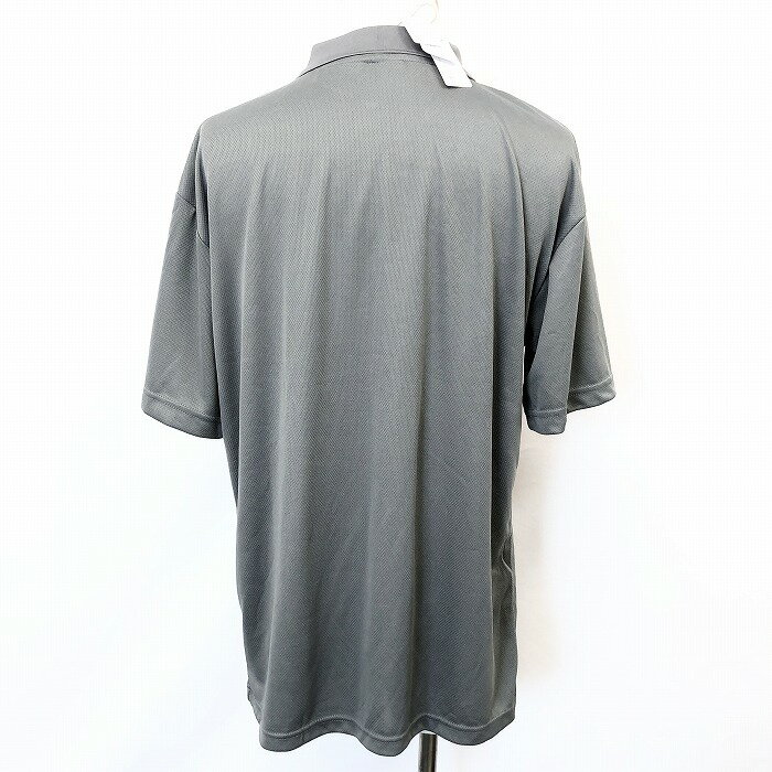 【新品】FIRST DOWN ファーストダウン LL メンズ 男性 ポロシャツ カットソー 無地 DRY ドライ 吸水速乾 半袖 ポリエステル100% グレー