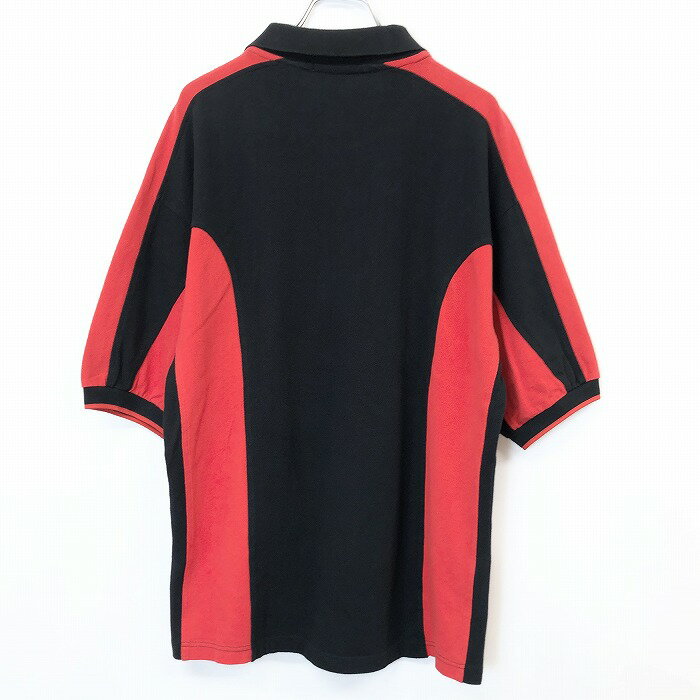 ＼9/11(日)02時まで!!楽天スーパーSALE／最大2,000円OFFクーポン★☆【中古】FILA フィラ M メンズ 男性 ポロシャツ カットソー 鹿の子 インポート古着 ロゴワッペン 半袖 ショートスリーブ 綿100% コットン レッド 赤