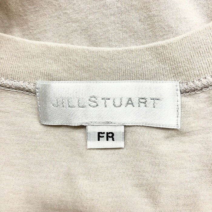 【中古】JILL STUART ジルスチュアート FR レディース カットソーチュニック ワンピース 花柄 ノースリーブ 綿100% ライトグレーベージュ系