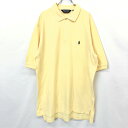 【もうすぐ終了|5/7(火) 09:59まで】＼Rakuten Fashion THE SALE／最大20%OFFクーポン配布中■□【中古】POLO GOLF RALPH LAUREN ポロゴルフ ラルフローレン XL メンズ ポロシャツ カットソー ビッグポロ 鹿の子 半袖 綿100% イエロー 黄色