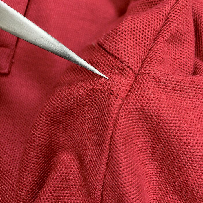 【全品ポイント10倍|開催中|〜9/24(水)01:59＼9月お買い物マラソン／100円〜2,000円OFFクーポン配布中】【中古】THE SIMPSONS シンプソンズ [バスト79〜87] レディース 女性 ポロシャツ カットソー 鹿の子 無地 半袖 ロングテール ポリ×綿 レッド 赤