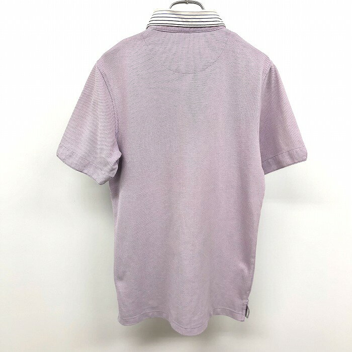 Undo Rowa 楽天市場店の【中古】[印象AB] THE SHOP TK MIXPICE ザ・ショップ ティーケー ミクスパイス ポロシャツ レディース 3 ヘザーパープル×オフホワイト×ネイビー 杢紫 綿×ポリ ホリゾンタルカラー 袖口スリット ポケット無し 一部ストライプ 鹿の子 半袖｜アングル2